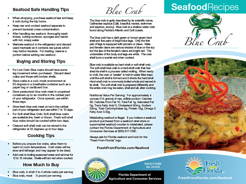 Blue Crab Recipe Brochure